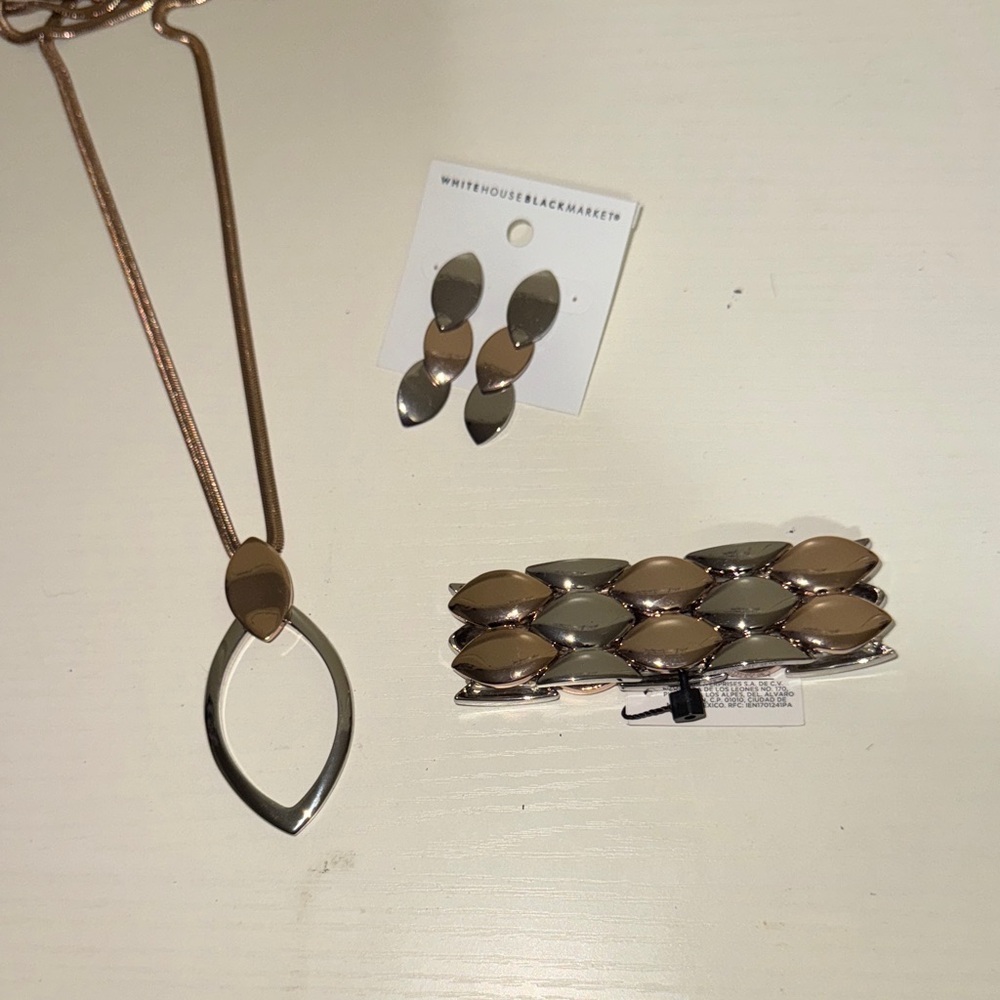 White House Black Market Gold and Silver 3 Piece Jewelry Collection